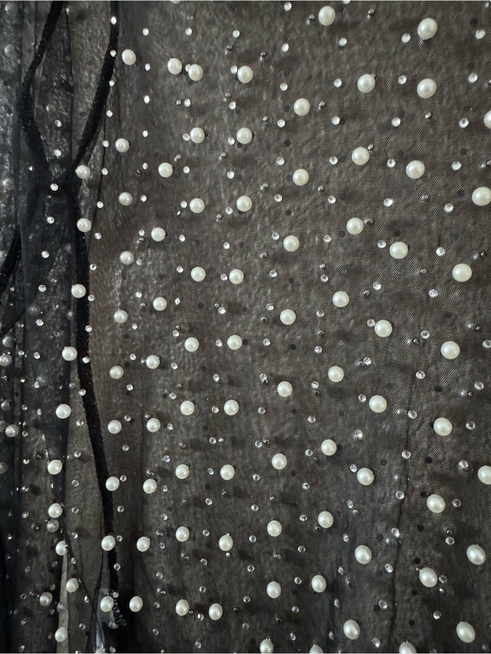 Mesh pearl and rhinestone top - Picture 2 of 4